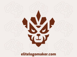 Professional logo composed of stylized shapes forming a jackal with symmetry design, the color used was brown.