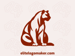 The logo is available for sale in the shape of a jaguar with an abstract style and brown color.