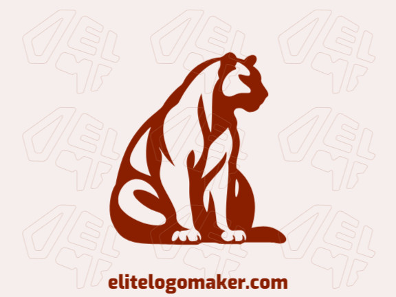 Logotipo disponível para venda com a forma de um jaguar com estilo abstrato e cor marrom.