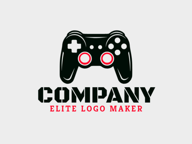 Emblema contemporâneo com um controle de video game, primorosamente trabalhado com uma estética elegante e estilo minimalista.