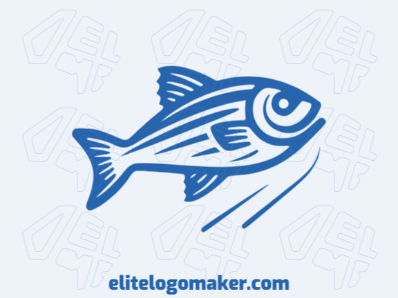 Logotipo ideal para diferentes negócios com a forma de um peixe pulando com estilo abstrato.