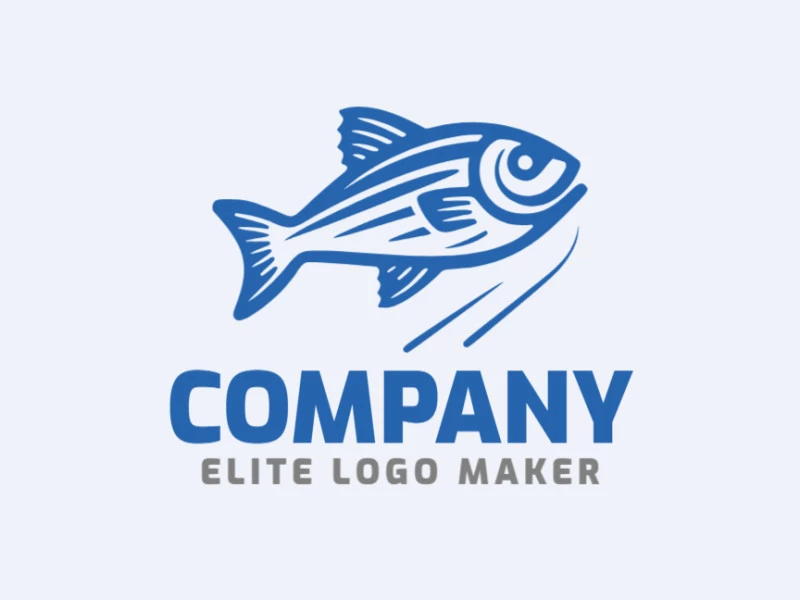 Ideal logo for different businesses in the shape of a jumping fish with an abstract style.