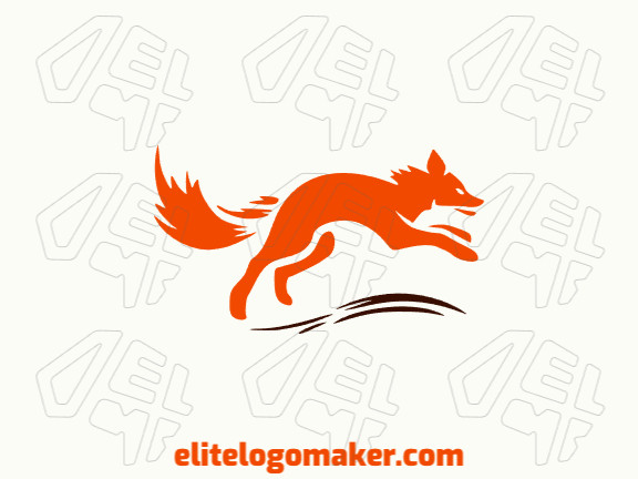 Capture a energia e a brincadeira de um raposa saltitante com este logo abstrato em laranja e preto. Perfeito para empresas que valorizam agilidade, curiosidade e criatividade.