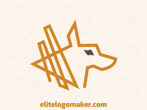 Outline logo in the shape of a kangaroo with brown and orange colors, this logo is ideal for various types of business.