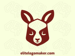 Memorable logo in the shape of a kangaroo with childish style, and customizable colors.