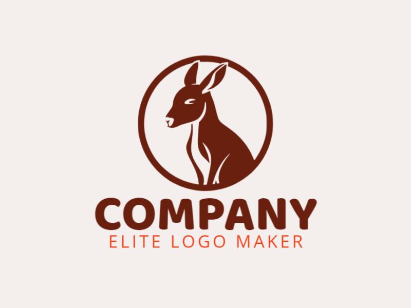 Logotipo ideal para diferentes negócios com a forma de um canguru com estilo pictórico.