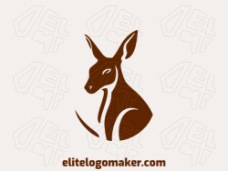 Customizable logo in the shape of a kangaroo with creative design and simple style.