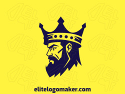 Creative logo in the shape of a king with a refined design and abstract style.