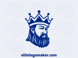 Create a vector logo for your company in the shape of a king with an abstract style, the color used was dark blue.