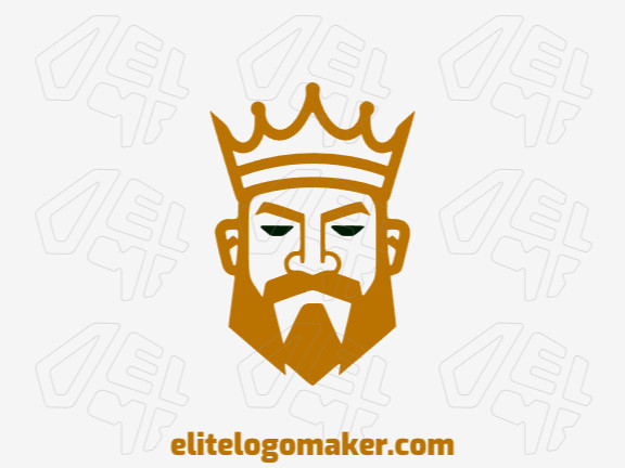 Logotipo customizável com a forma de um rei com design criativo e estilo minimalista.