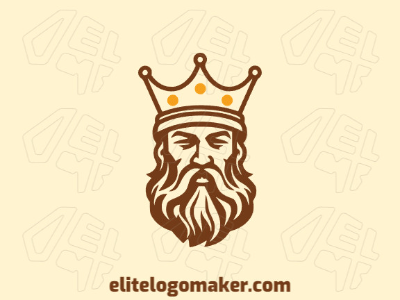 Logo template for sale in the shape of a king, the colors used were brown and yellow.