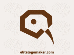 Logo Template for sale in the shape of a Kiwi bird, the color used was brown.