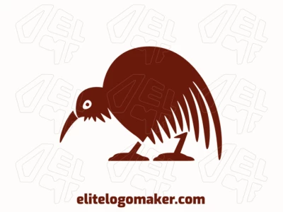 A minimalist portrayal of a kiwi bird, capturing simplicity and elegance in rich dark brown tones.