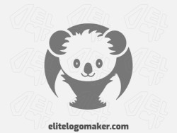 Customizable logo in the shape of a koala with creative design and circular style.