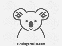 Ideal logo for different businesses in the shape of a koala, with creative design and minimalist style.