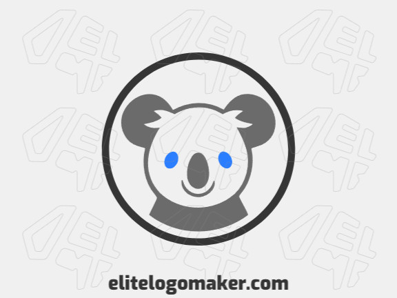 Logotipo com design criativo formando um coala com estilo minimalista e cores customizáveis.
