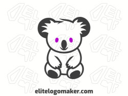 Create your online logo in the shape of a koala with customizable colors and pictorial style.