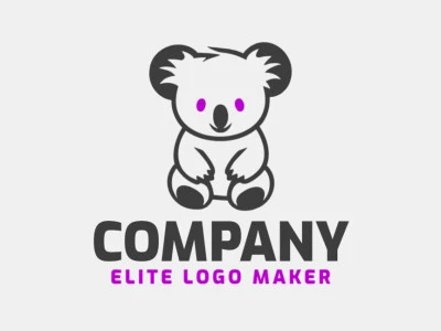 Create your online logo in the shape of a koala with customizable colors and pictorial style.