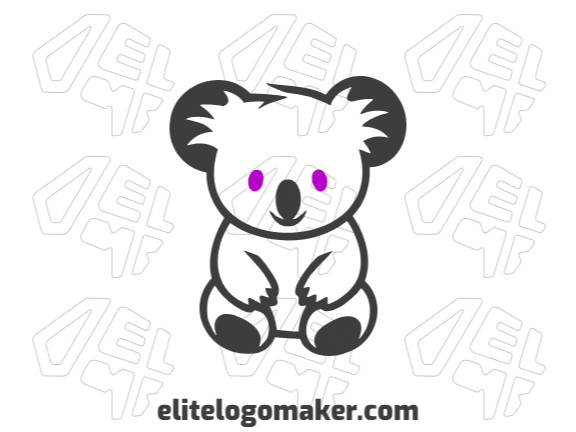 Crie seu logotipo online com a forma de um coala com cores customizáveis e estilo pictórico.