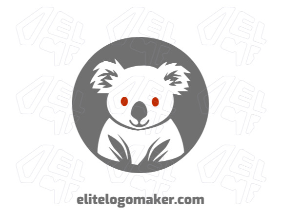 Crie um logotipo vetorizado apresentando um design contemporâneo de um coala e estilo artesanal, com um toque de sofisticação e com as cores vermelho e cinza.