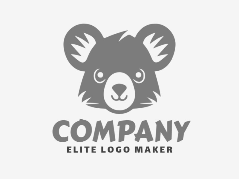 Logotipo profissional com a forma de uma cabeça de coala com design criativo e estilo abstrato.