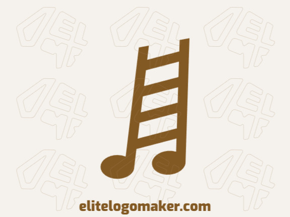 Simple and professional logo design in the shape of a ladder combined with a musical note with simple style, the color used is brown.