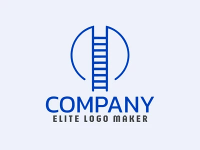 Un logotipo profesional en forma de escalera con un estilo simple, el color utilizado fue azul oscuro.