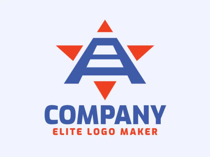 Logotipo  com a forma de uma escada combinado com uma estrela composto por um design criativo e estilo duplo sentido, todos os textos são customizáveis.