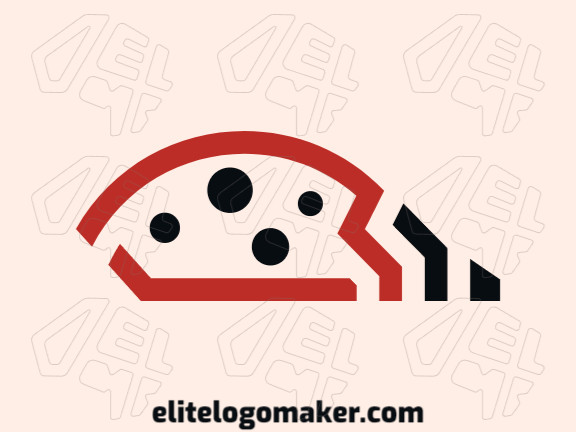 Minimalist logo in the shape of a ladybug with red and black colors, this logo is ideal for various types of business.