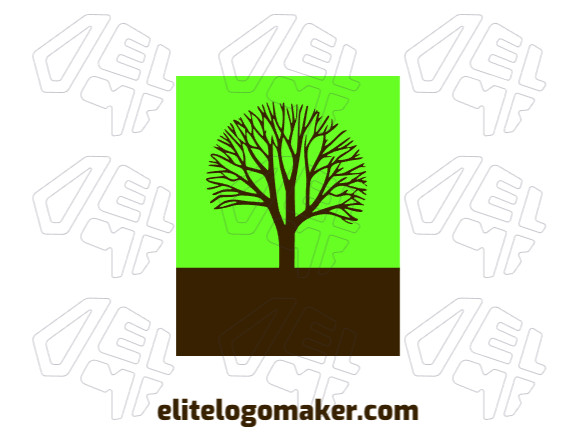 Um logotipo simples, porém cativante, de uma árvore sem folhas em tons tranquilos de verde e marrom escuro, representando resiliência e crescimento.