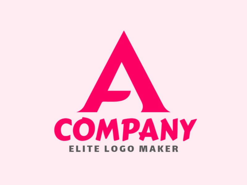 Crie um logotipo ideal para o seu negócio com o formato da letra “A” com estilo minimalista e cores personalizáveis.