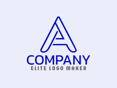 Un logotipo minimalista con la letra 'A', hábilmente diseñado con líneas limpias y modernas en azul.