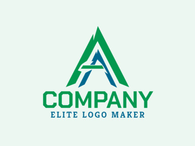 A creative logo featuring the letter 'A' with modern shapes, highlighted in vibrant green and blue tones.