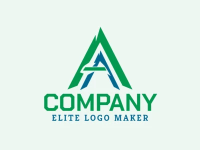 A creative logo featuring the letter 'A' with modern shapes, highlighted in vibrant green and blue tones.