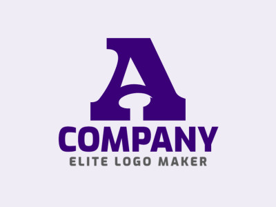 A chic minimalist logo design featuring the letter 'A', emanating sophistication with a touch of purple.