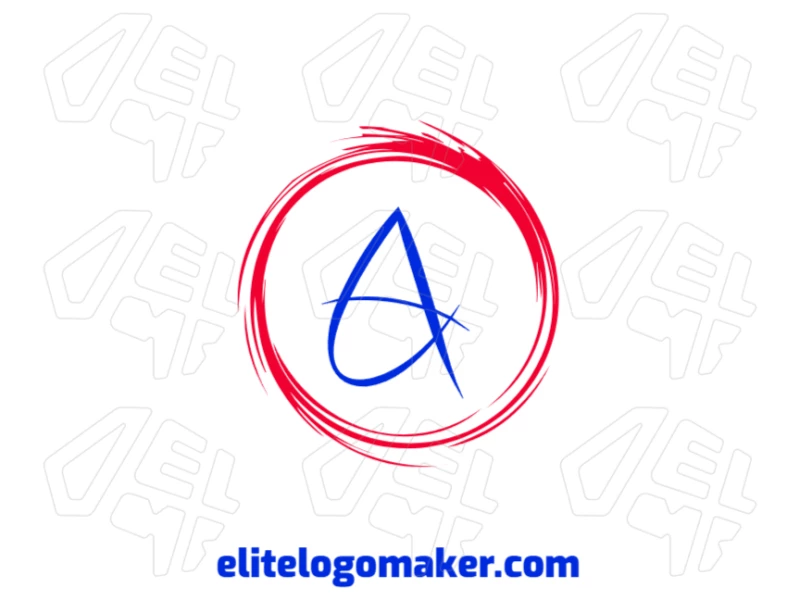 La letra 'A' en el centro de un círculo abstracto rojo en estilo de letra inicial crea un diseño de logo llamativo y audaz.