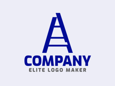 Una fusión minimalista de la letra 'A' y una escalera simboliza progreso ascendente y potencial en este logotipo elegante.