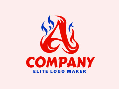A minimalist logo featuring the letter 'A' engulfed in flames, blending simplicity with fiery intensity.