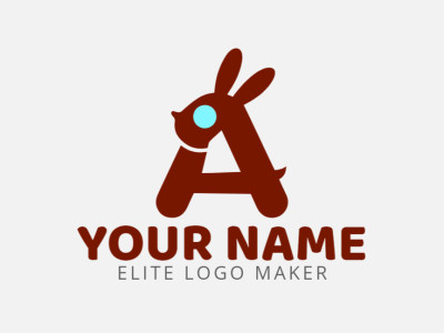 Un logotipo minimalista que combina la letra 'A' y un conejo, personalizable y creativo.