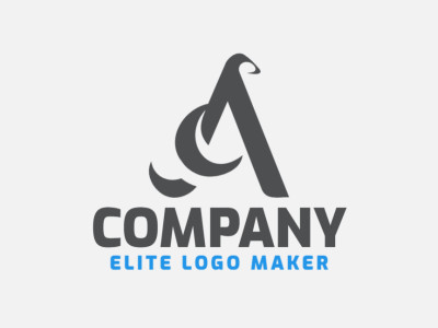 Un logotipo minimalista con la letra 'A' junto a una foca, diseñado en gris para un aspecto elegante y refinado.