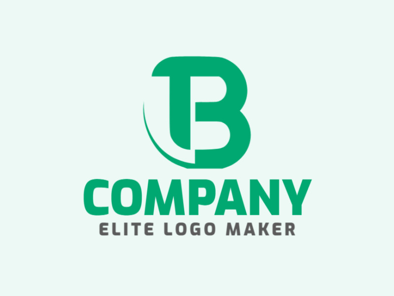 Cree un logotipo personalizado ara tu empresa en forma de una letra b con un estilo simple y diseño elegante.