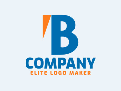 Um logotipo dinâmico apresentando a letra inicial 'B', mesclando tons de laranja e azul escuro para um impacto visual cativante.