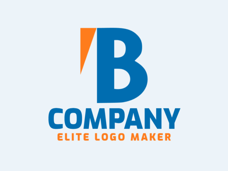 A dynamic logo featuring the initial letter 'B', blending orange and dark blue hues for a captivating visual impact.