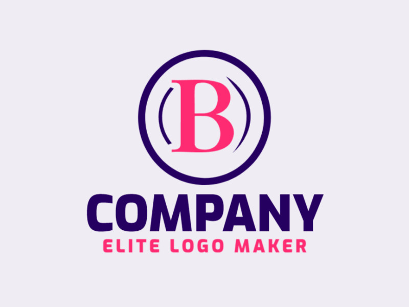 A vibrant and unconventional logo design featuring the letter 'B', combining shades of pink and dark blue for a captivating visual statement.