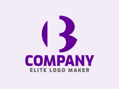 O logotipo está disponível para venda no formato da letra ‘B’ com estilo minimalista e cor roxa.