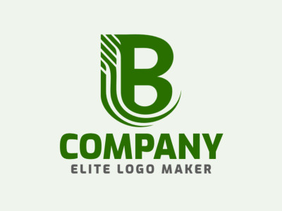 Uma representação abstrata da letra "B" em um tom verde escuro, capturando o interesse para uma marca sofisticada.