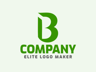 Um logotipo flexível e habilmente projetado em forma de uma letra B com um estilo minimalista; a cor utilizada foi verde.
