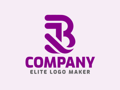 Um design de logotipo com a letra inicial apresentando a letra "B", exalando elegância e estilo com um toque de roxo.