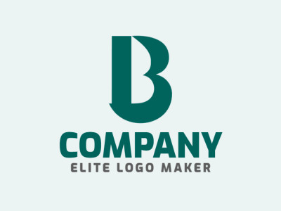 Um design de logo de letra inicial cativante apresentando a letra "B" em verde refrescante, simbolizando crescimento e vitalidade.