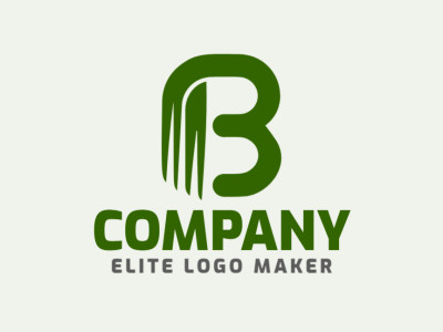 Um design de logo artesanal apresentando a letra "B" em verde vibrante, meticulosamente criado para um toque único.